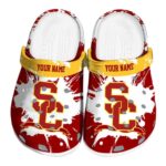 Personalized USC Trojans Splatter Pattern Crocs Best selling