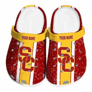 Personalized USC Trojans Vertical Stripes Crocs Best selling
