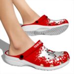 Personalized Utah Utes Splatter Background Crocs Best selling