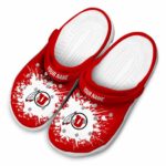 Personalized Utah Utes Splatter Background Crocs Best selling