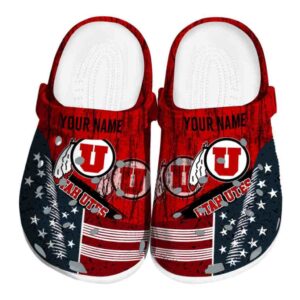 Personalized Utah Utes Star Spangled Side Pattern Crocs Best selling