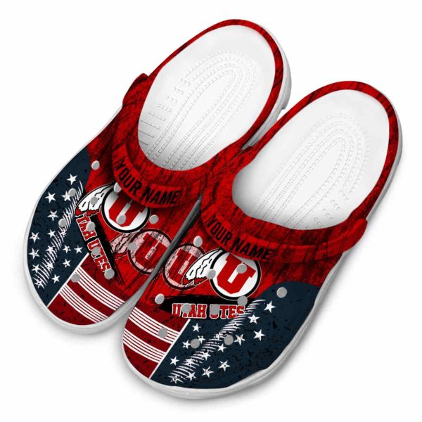 Personalized Utah Utes Star Spangled Side Pattern Crocs Trendy