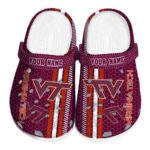 Personalized Virginia Tech Hokies Contrasting Stripes Crocs Best selling