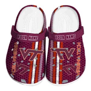 Personalized Virginia Tech Hokies Contrasting Stripes Crocs Best selling