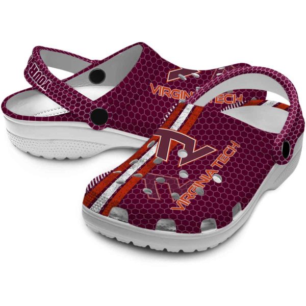 Personalized Virginia Tech Hokies Contrasting Stripes Crocs Latest Model
