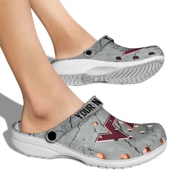 Personalized Virginia Tech Hokies Cracked Texture Crocs High quality
