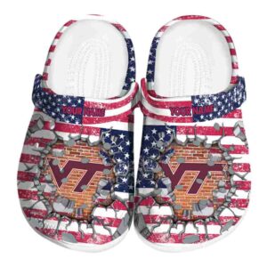 Personalized Virginia Tech Hokies Freedom Splinter Crocs Best selling