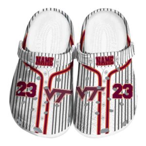 Personalized Virginia Tech Hokies Pinstripe Pattern Crocs Best selling