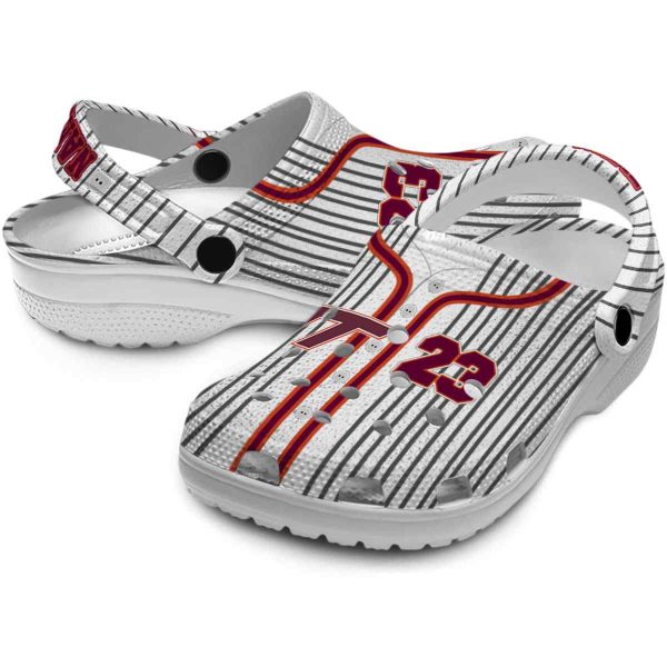 Personalized Virginia Tech Hokies Pinstripe Pattern Crocs Latest Model