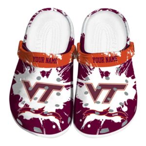 Personalized Virginia Tech Hokies Splatter Pattern Crocs Best selling