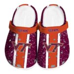 Personalized Virginia Tech Hokies Vertical Stripes Crocs Best selling