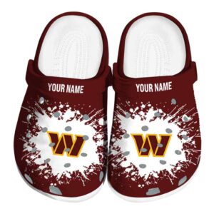 Personalized Washington Commanders Splatter Background Crocs Best selling