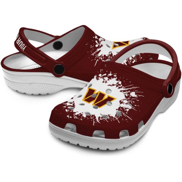 Personalized Washington Commanders Splatter Background Crocs Latest Model
