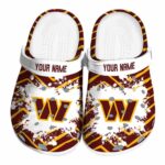Personalized Washington Commanders Zigzag Paint Burst Crocs Best selling