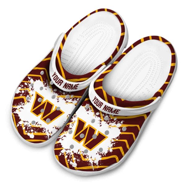 Personalized Washington Commanders Zigzag Paint Burst Crocs Trendy