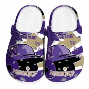 Personalized Washington Huskies Baseball Helmet Crocs Best selling