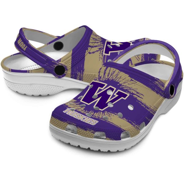 Personalized Washington Huskies Paint Splatter Graphics Crocs Latest Model