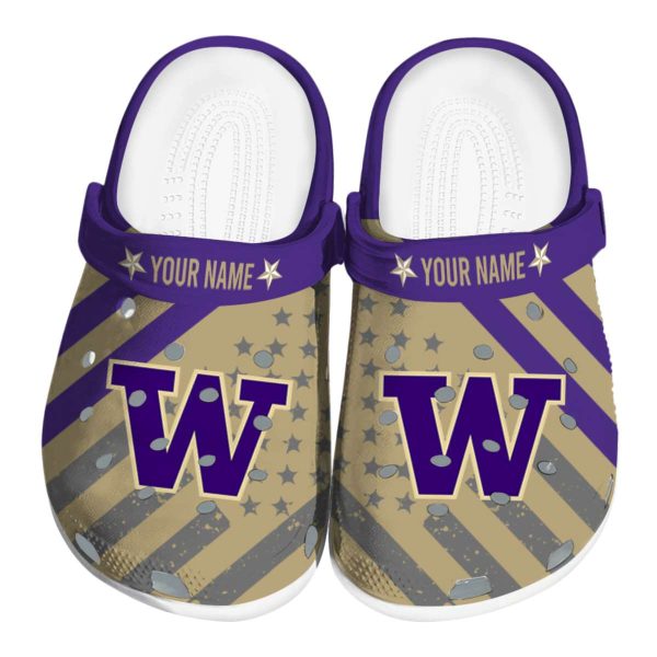 Personalized Washington Huskies Star Spangled Graphic Crocs Best selling