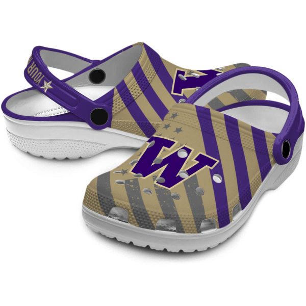 Personalized Washington Huskies Star Spangled Graphic Crocs Latest Model