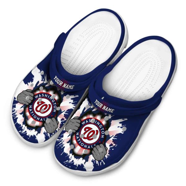 Personalized Washington Nationals Gripping Hand Crocs Trendy