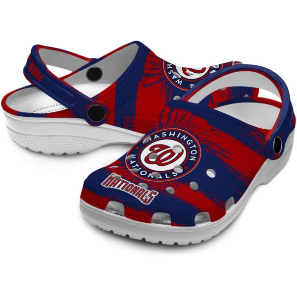 Personalized Washington Nationals Paint Splatter Graphics Crocs Latest Model