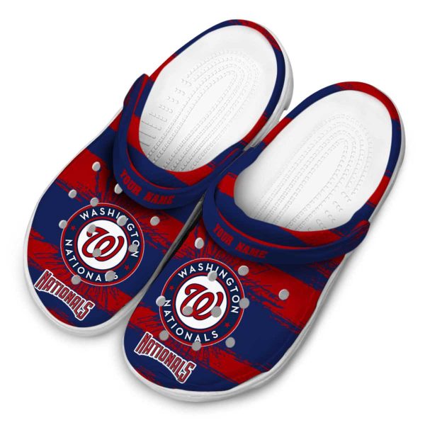 Personalized Washington Nationals Paint Splatter Graphics Crocs Trendy