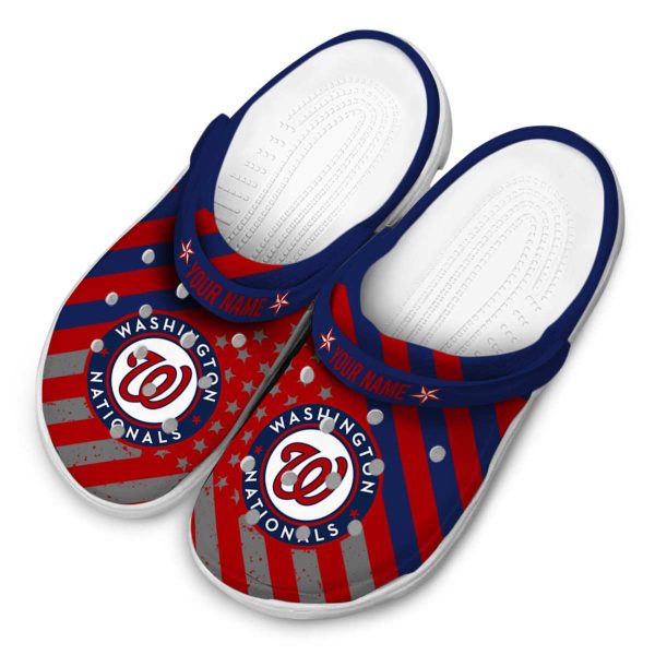 Personalized Washington Nationals Star Spangled Graphic Crocs Trendy