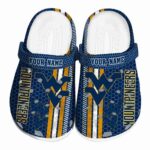 Personalized West Virginia Mountaineers Contrasting Stripes Crocs Best selling