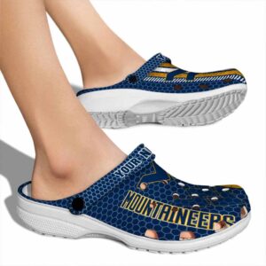 Personalized West Virginia Mountaineers Contrasting Stripes Crocs High quality