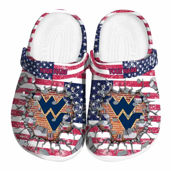 Personalized West Virginia Mountaineers Freedom Splinter Crocs Best selling