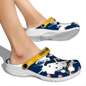 Personalized West Virginia Mountaineers Splatter Pattern Crocs High quality