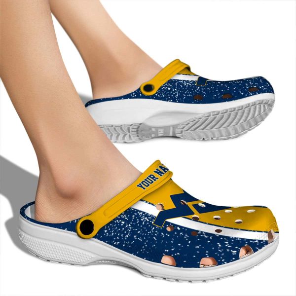 Personalized West Virginia Mountaineers Vertical Stripes Crocs High quality