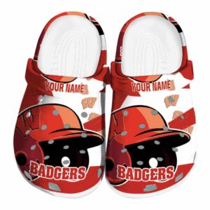 Personalized Wisconsin Badgers Baseball Helmet Crocs Best selling