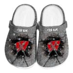 Personalized Wisconsin Badgers Cracked Ground Texture Crocs Best selling