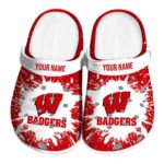 Personalized Wisconsin Badgers Splash Art Crocs Best selling