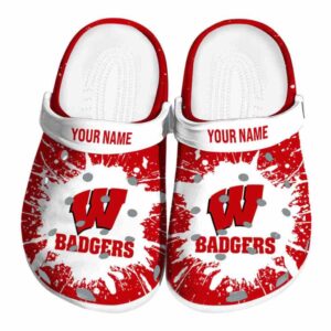 Personalized Wisconsin Badgers Splash Art Crocs Best selling