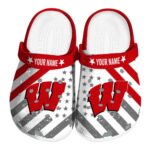 Personalized Wisconsin Badgers Star Spangled Graphic Crocs Best selling