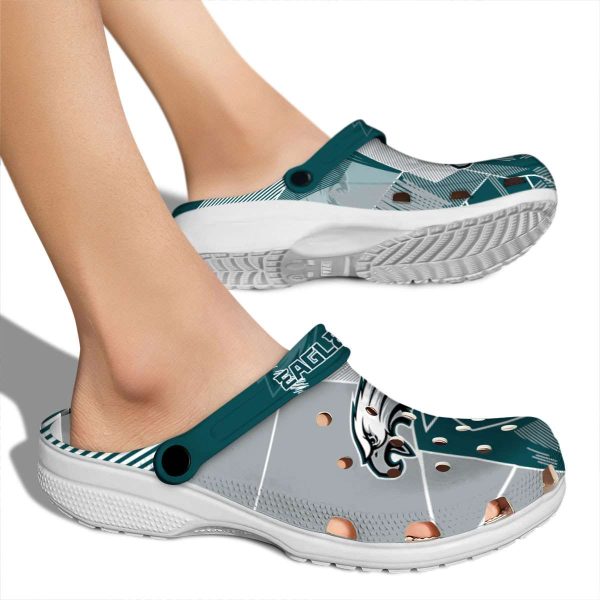 Philadelphia Eagles Geometric Background Crocs High quality