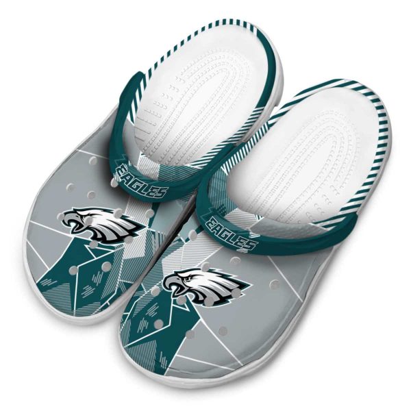 Philadelphia Eagles Geometric Background Crocs Trendy