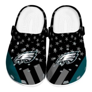 Philadelphia Eagles Stellar Stripes Theme Crocs Best selling