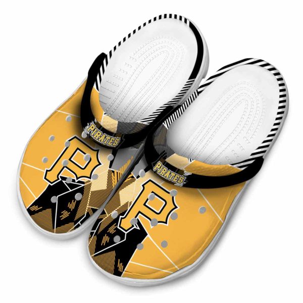 Pittsburgh Pirates Geometric Background Crocs Trendy
