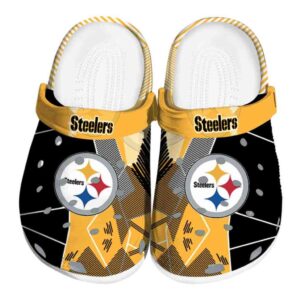 Pittsburgh Steelers Geometric Background Crocs Best selling