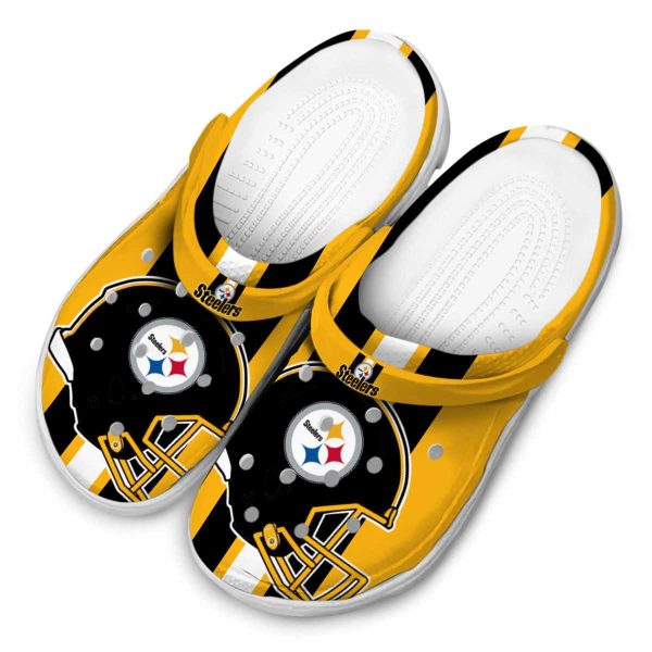 Pittsburgh Steelers Helmet Stripes Crocs Trendy