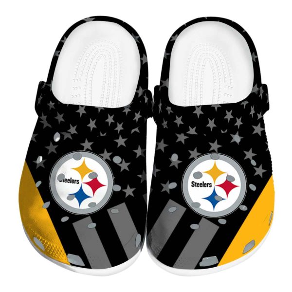 Pittsburgh Steelers Stellar Stripes Theme Crocs Best selling