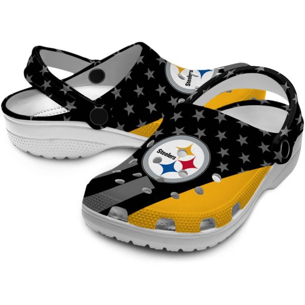 Pittsburgh Steelers Stellar Stripes Theme Crocs Latest Model
