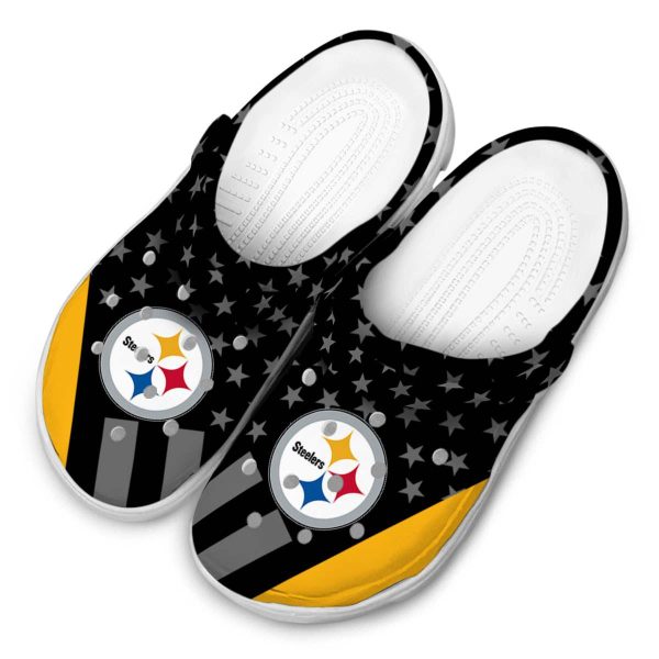 Pittsburgh Steelers Stellar Stripes Theme Crocs Trendy