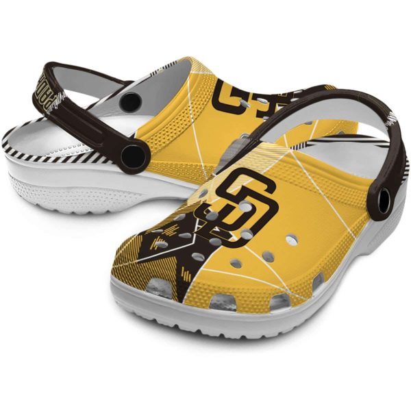 San Diego Padres Geometric Background Crocs Latest Model
