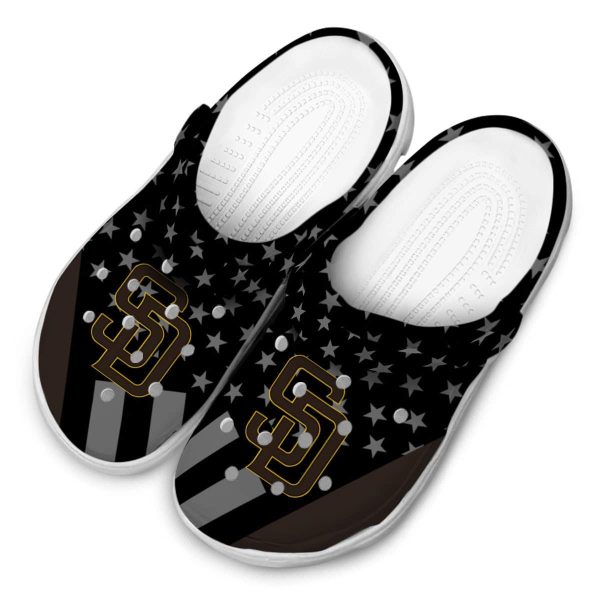 San Diego Padres Stellar Stripes Theme Crocs Trendy
