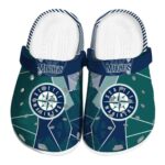 Seattle Mariners Geometric Background Crocs Best selling