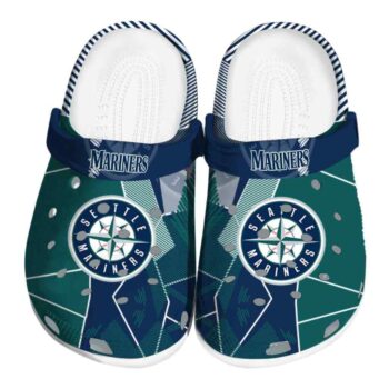 Seattle Mariners Geometric Background Crocs Best selling